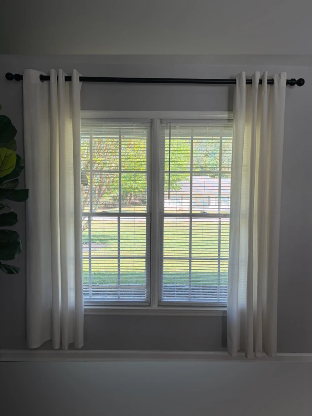Neutral White Curtain Panels 100% Cotton- Home Accents